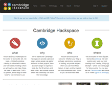 Tablet Screenshot of cambridgehackspace.com